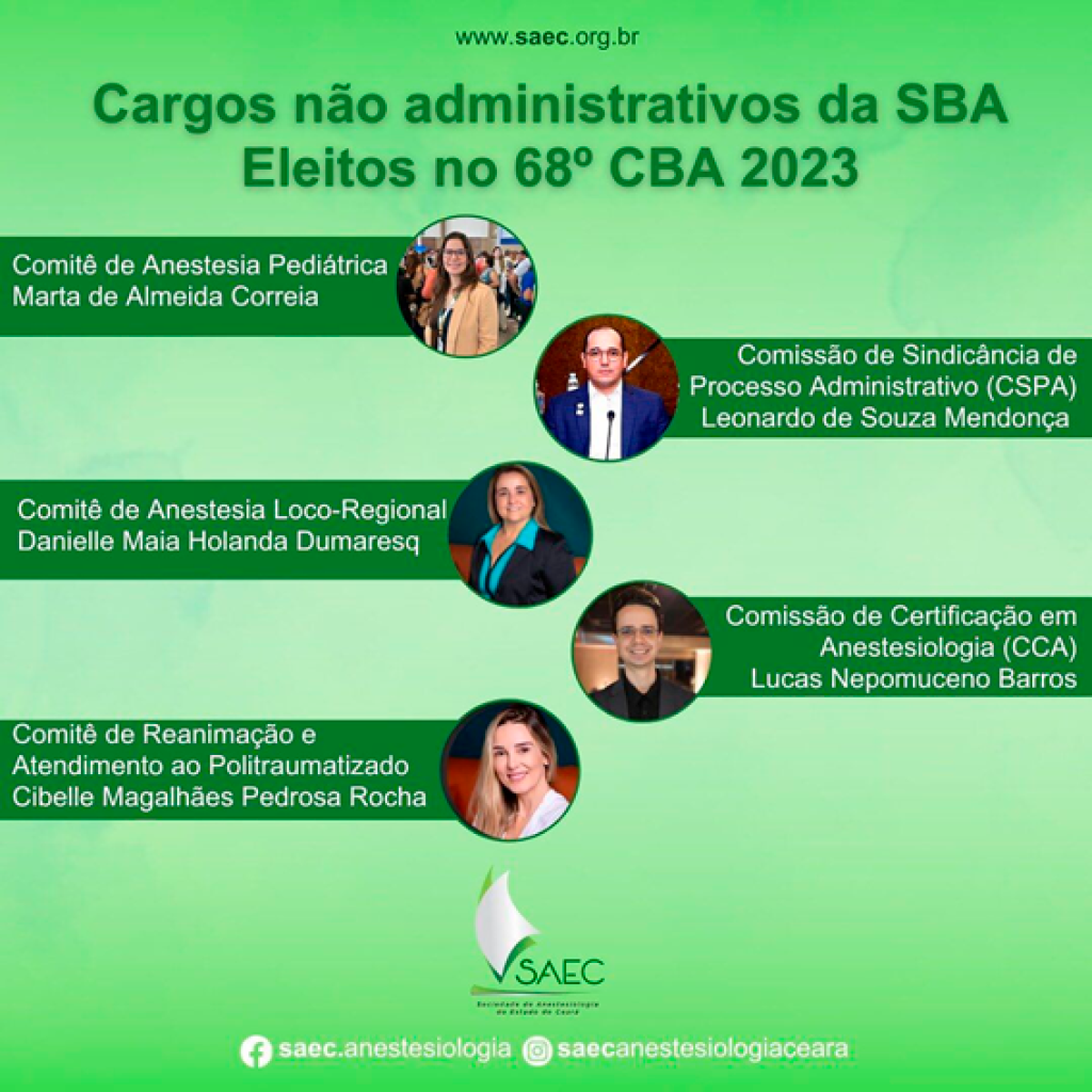 Cearenses são eleitos para comissões e comitês da SBA